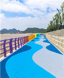 舟山长峙岛彩色透水混凝土跑道